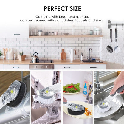 Dual-Head Kitchen Cleaning Brush with Liquid Soap Dispenser